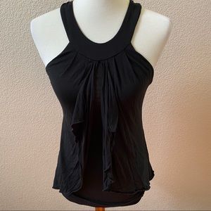 white house back market halter flowy ruffle tank